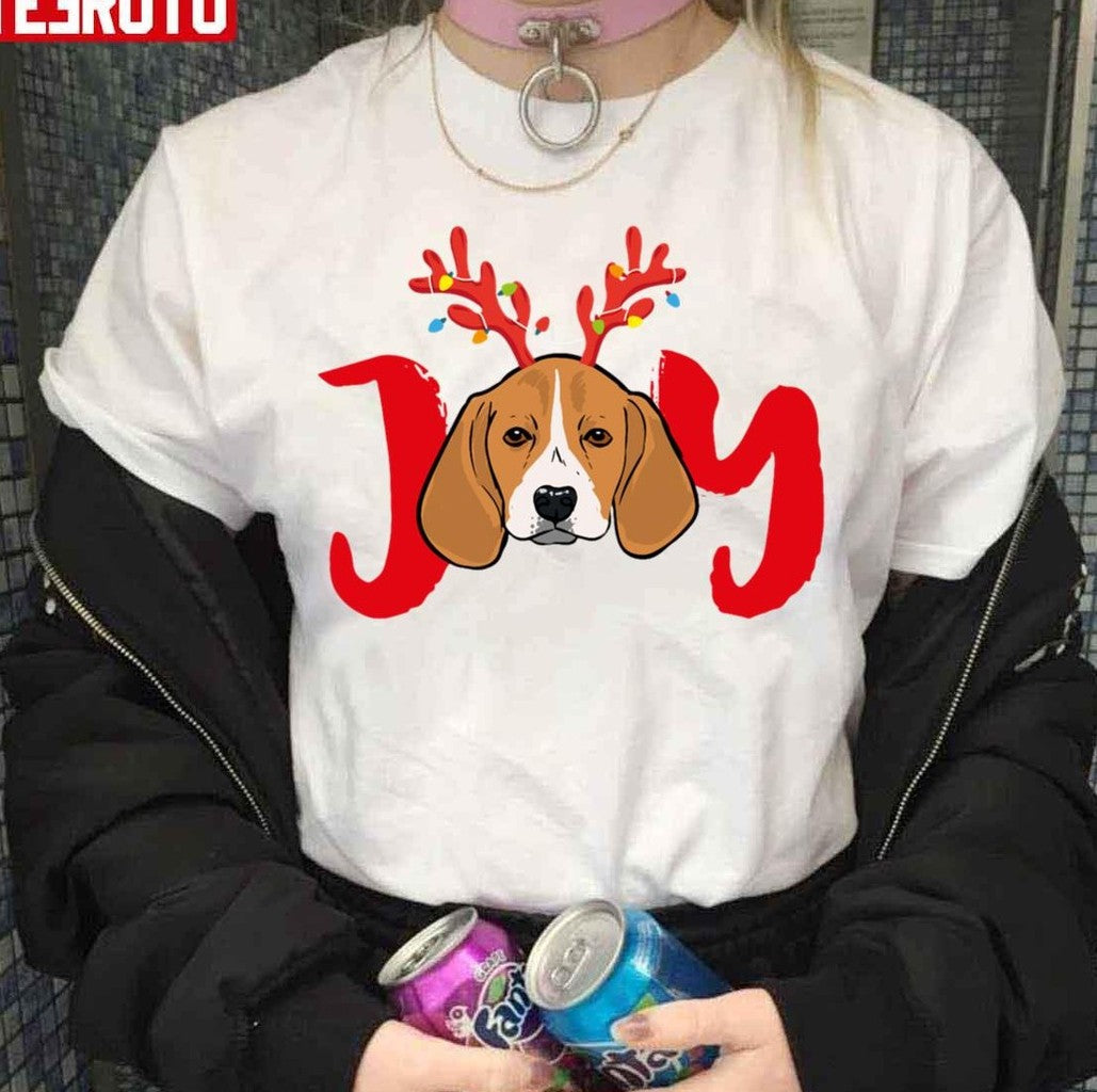 Beagle Dog Xmas Christmas Reindeer Antlers Light Unisex Sweatshirt