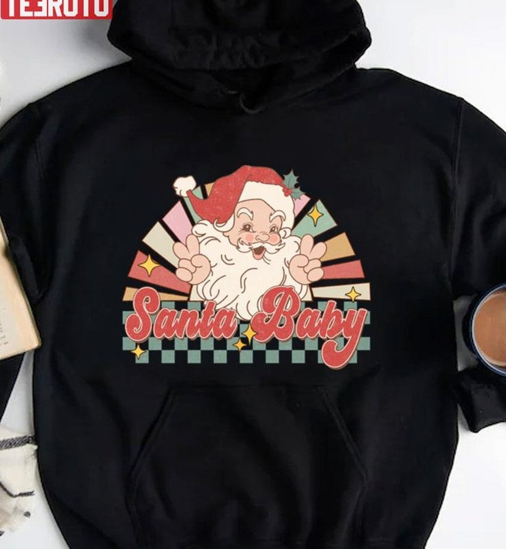 Santa Baby Merry Christmas Retro Christmas Unisex Sweatshirt