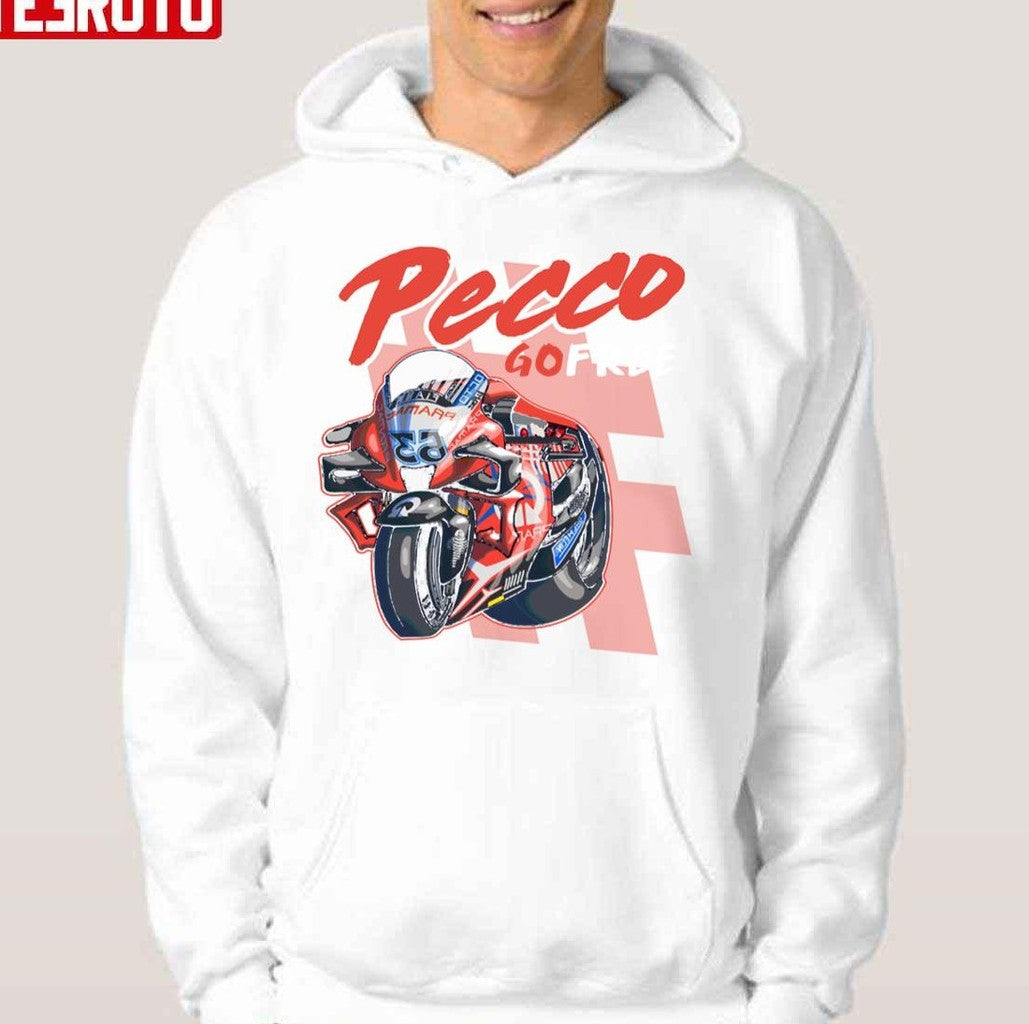 Pecco 63 Go Free Motorsport Design Francesco Bagnaia Unisex Hoodie