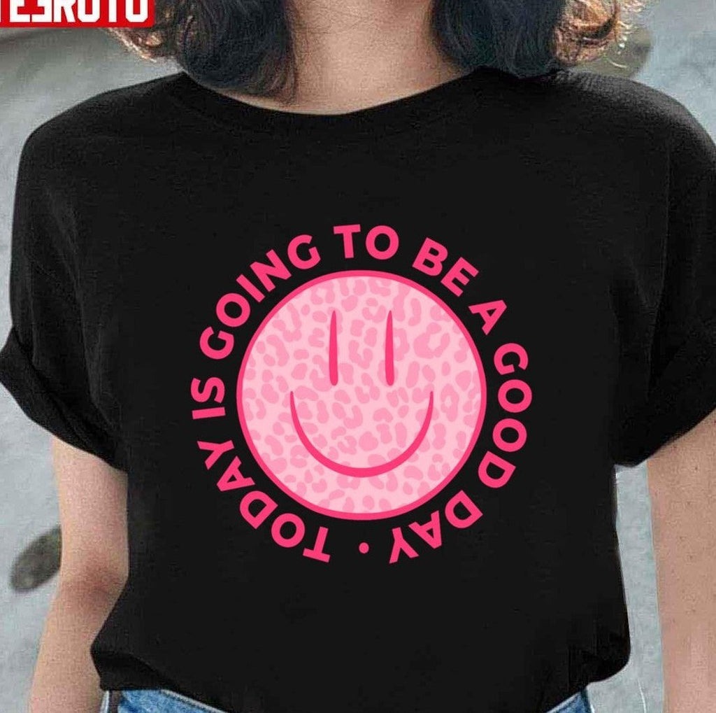 Preppy Pink Leopard Smiley Face Unisex Sweatshirt