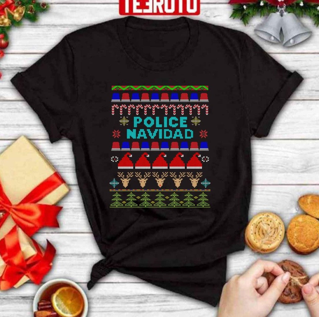 Police Navidad Ugly Christmas Sweater Design Unisex Sweatshirt