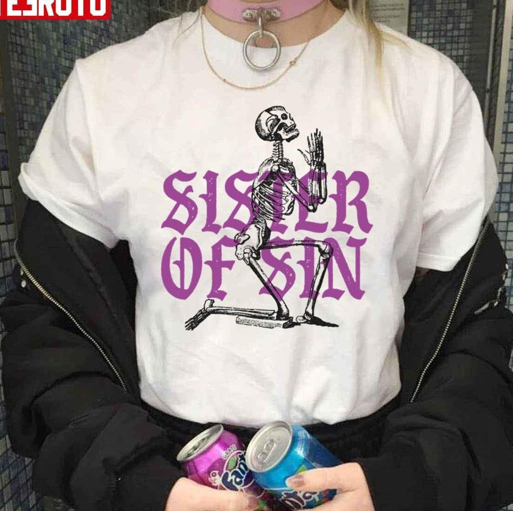 Sister Of Sin Skull Unisex T-Shirt