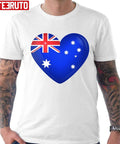 Australian Flag Heart I Love Australia Unisex T-Shirt