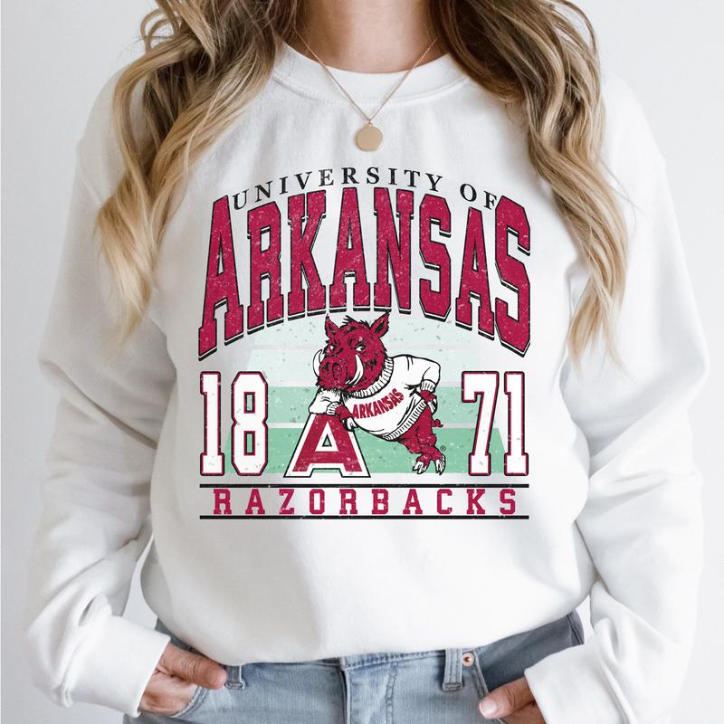 Arkansas Razorbacks Vintage College NCAA Sweatshirt, Vintage Football Sweatshirt NCAA, Classic Sport Sweatshirt, Gifts For Football Fan Sport