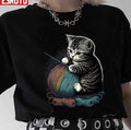 Prakarya Kucing Cute Cat Vintage Unisex T-shirt