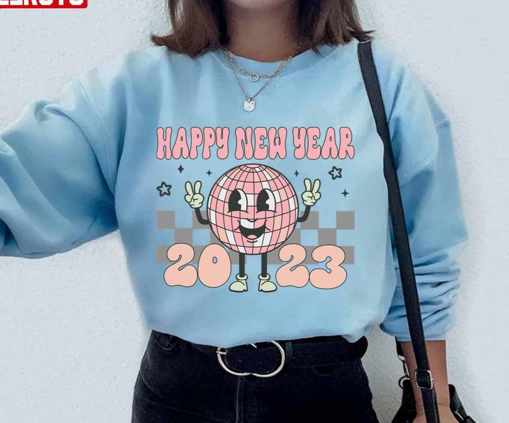 Retro Happy New Year 2023 Unisex Hoodie