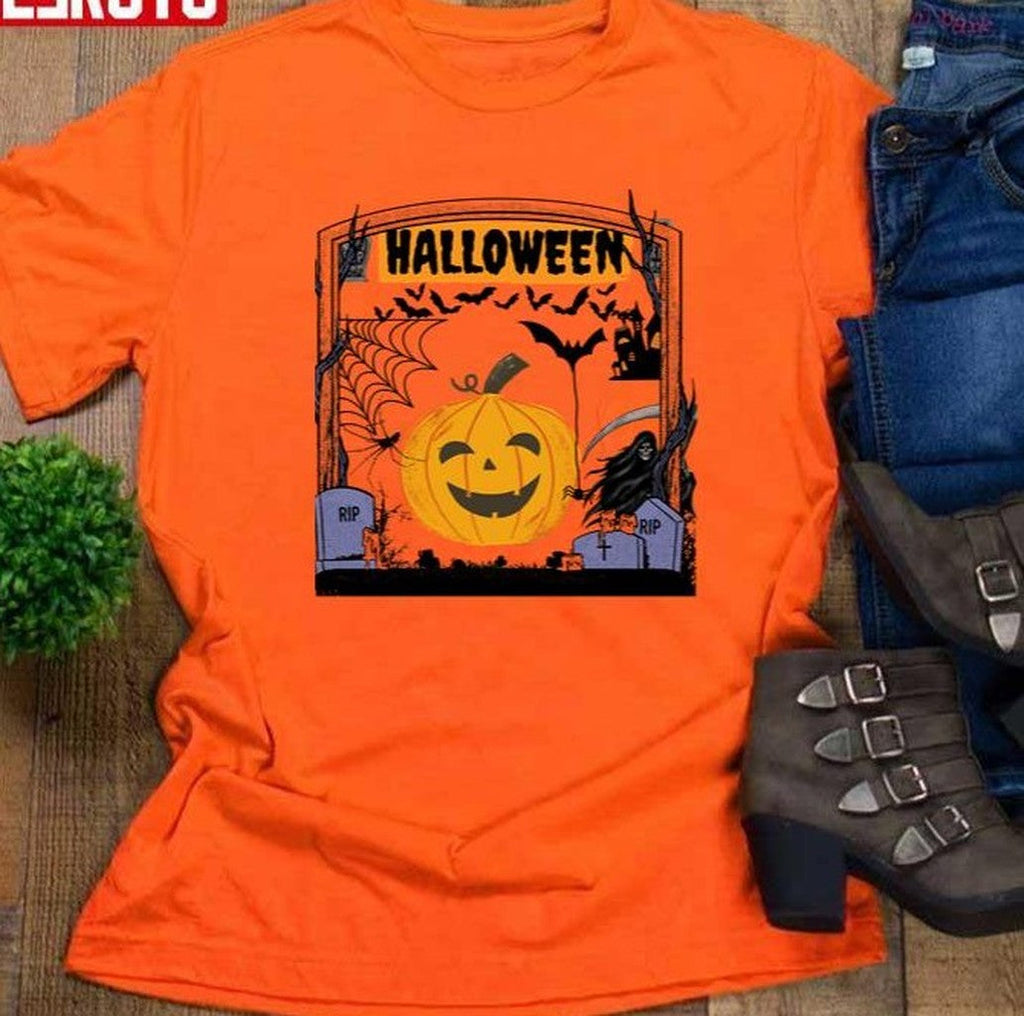 Pumpkin Head Bats Halloween Boooo Design Unisex Sweatshirt