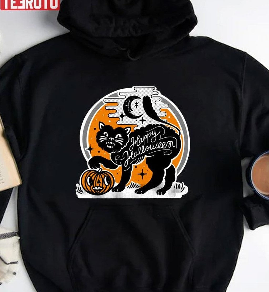 Black Cat Halloween Unisex T-Shirt