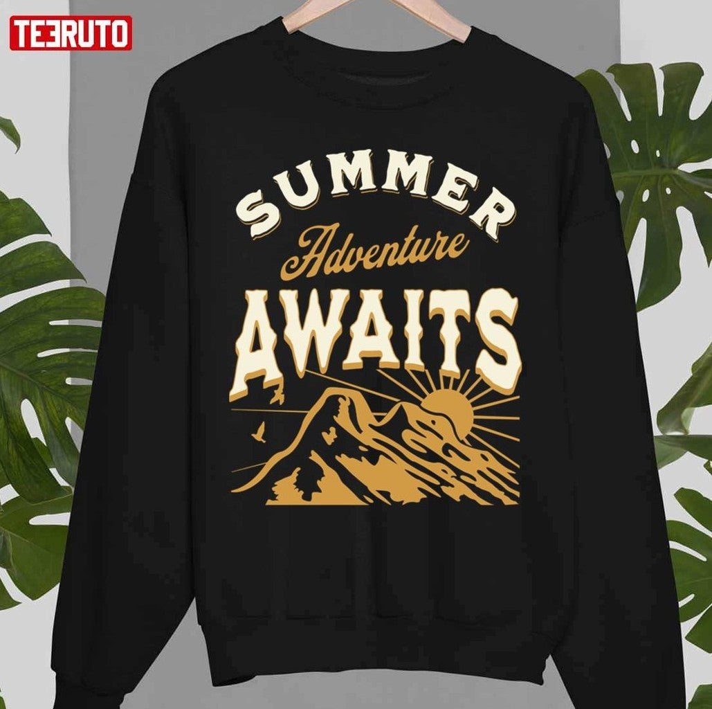 Sunset Summer Adventure Awaits Camper Unisex T-Shirt