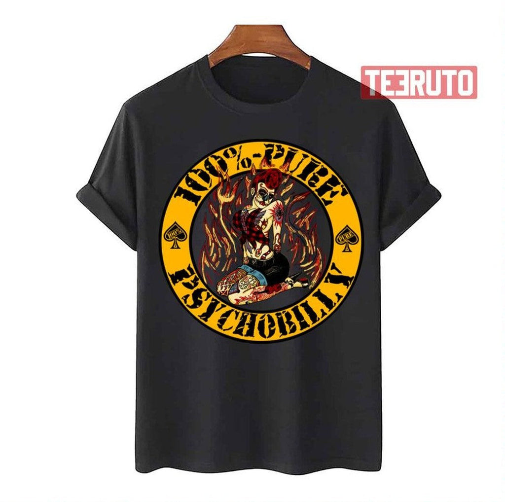 Psychobilly Girl Yellow Unisex T-Shirt