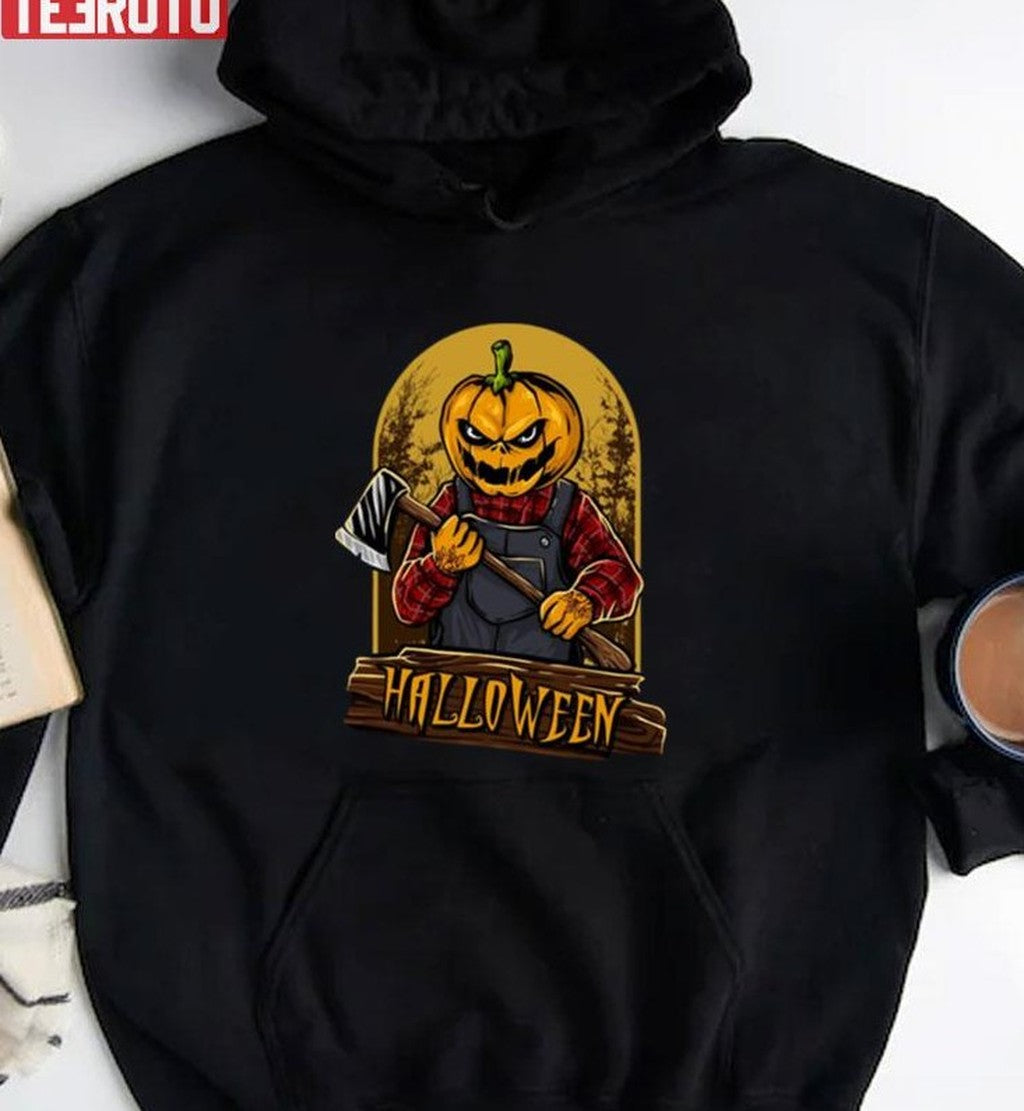Scary Pumpkin Head Halloween Unisex Sweatshirt