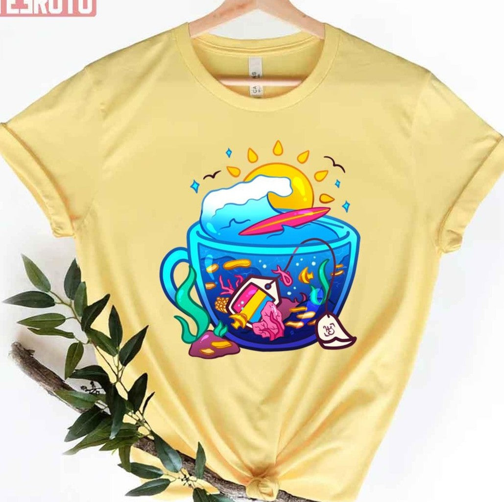 Pride Flag Teacup Coral Reef Pansexual Unisex T-Shirt