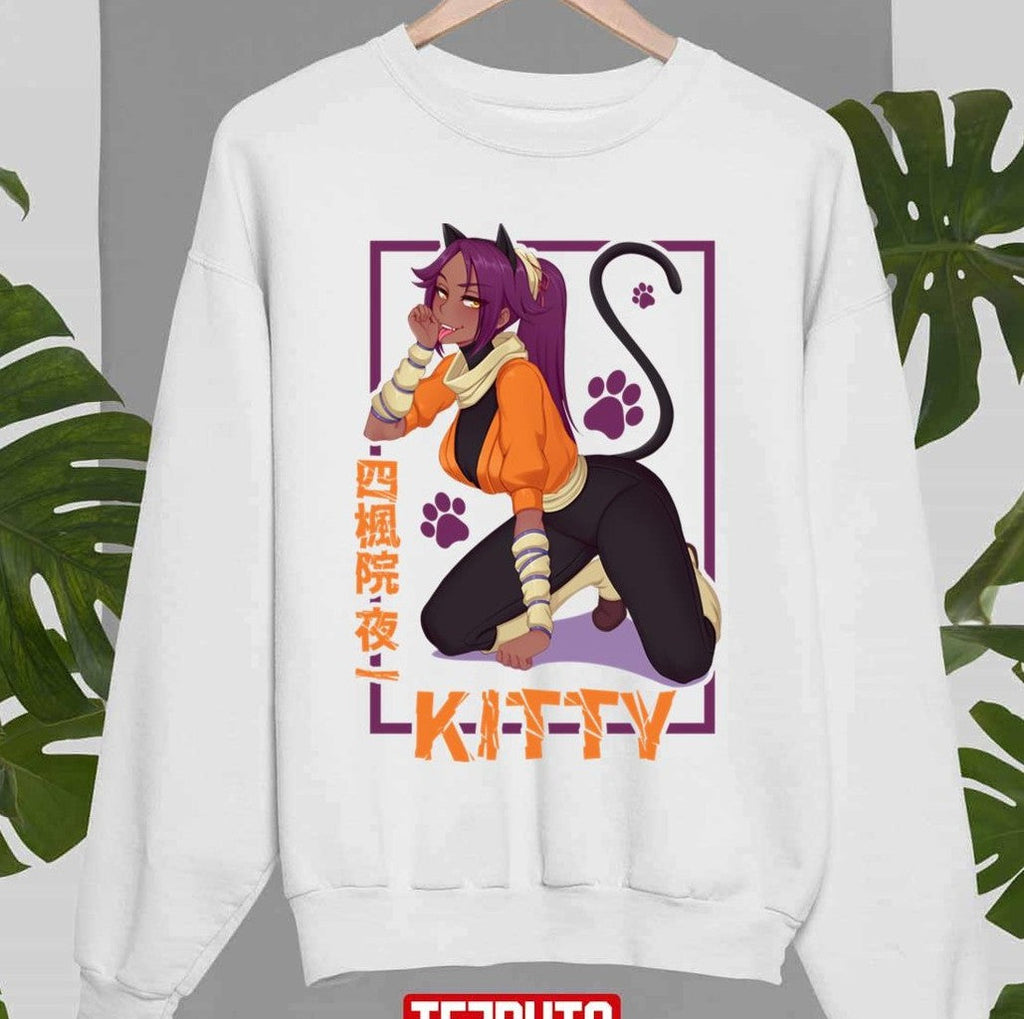 Shihouin Yoruichi Bleach Waifu Kitty Yoruichi Cute Unisex Sweatshirt