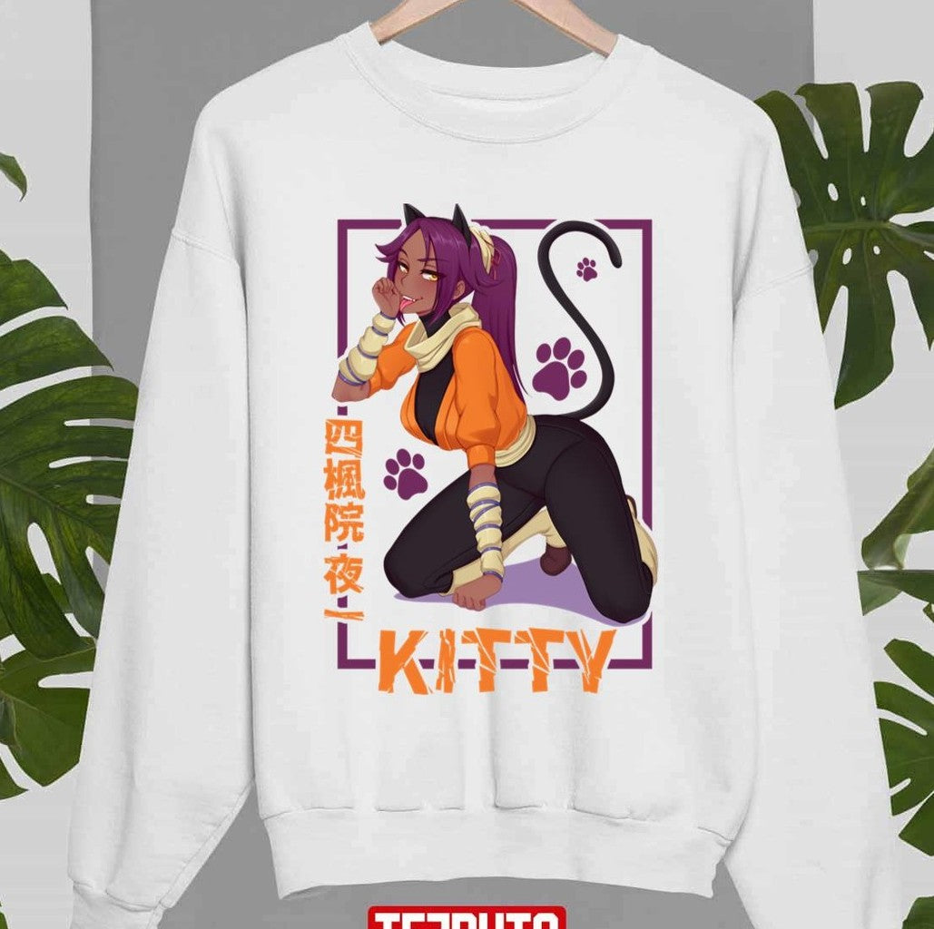 Shihouin Yoruichi Bleach Waifu Kitty Yoruichi Cute Unisex Sweatshirt