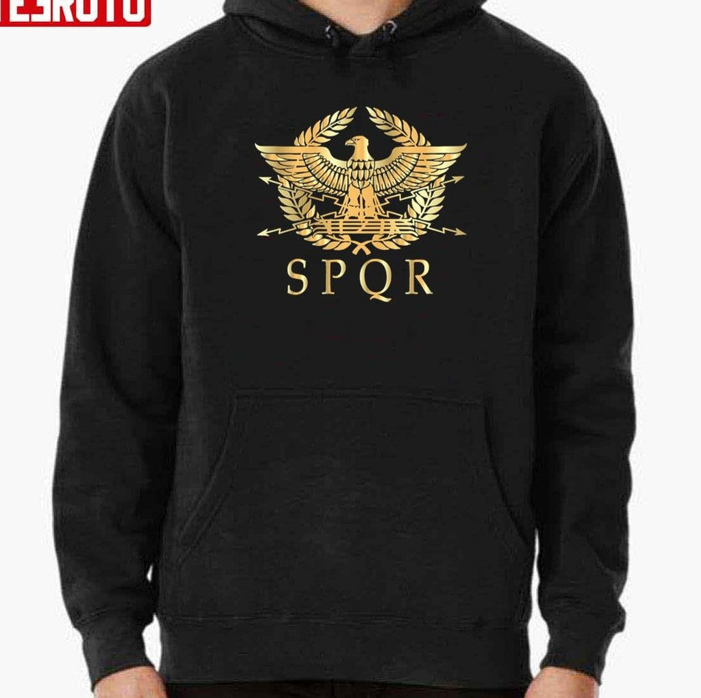 SPQR Roman Empire Standard Eagle Emblem Vintage Gold Shield Unisex T-Shirt