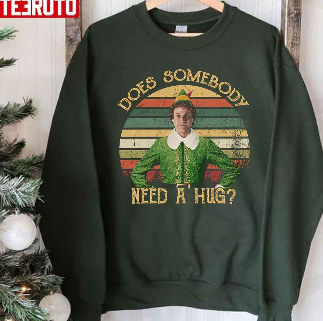 Need A Hug Vintage Buddy Elf Christmas Unisex Sweatshirt
