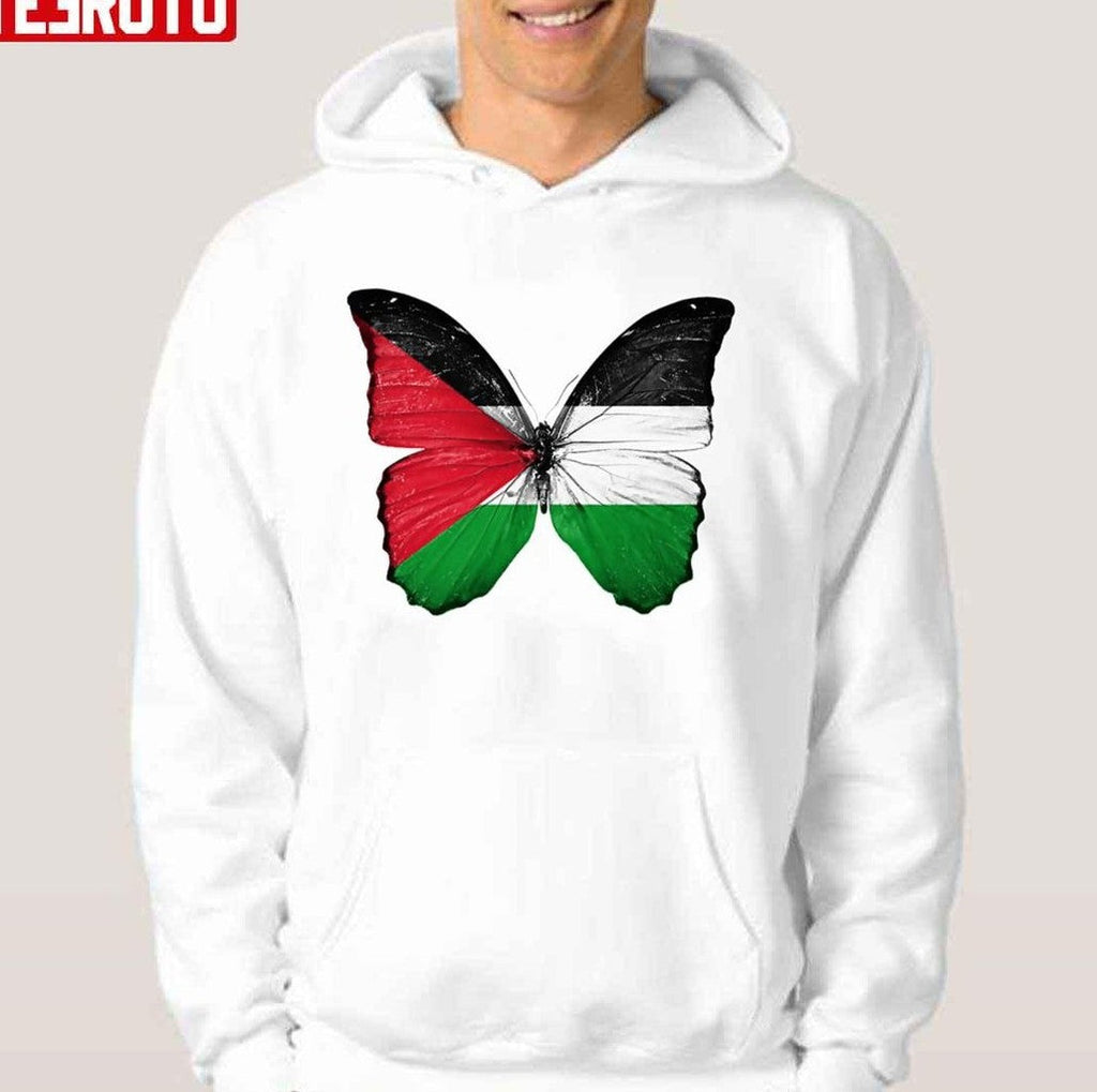 Palestine Flag Butterfly Unisex T-Shirt
