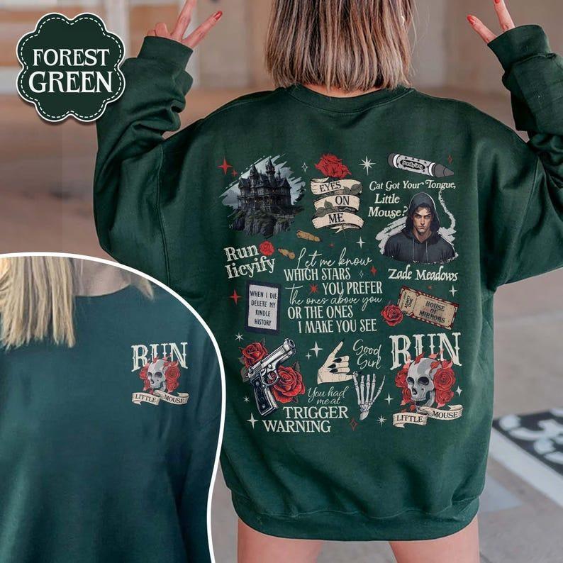 Run Little Mouse Sweatshirt, Haunting Adeline Shirt, Cat and Mouse Shirt, Dark Romance Merch, Smut Reader, Book Lover Gifts for Her, T-Shirts, Crewnec