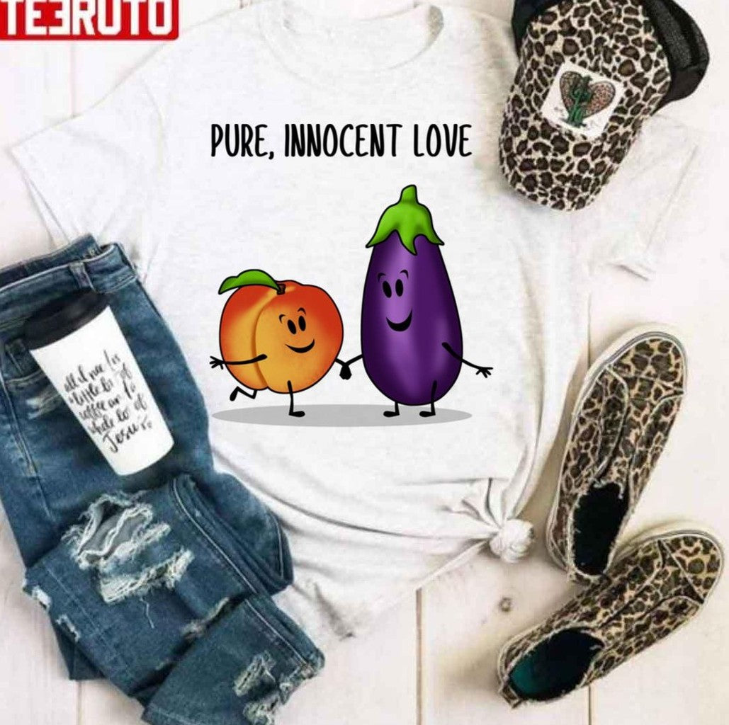 Pure Innocent Love Eggplant And Peach Unisex Hoodie