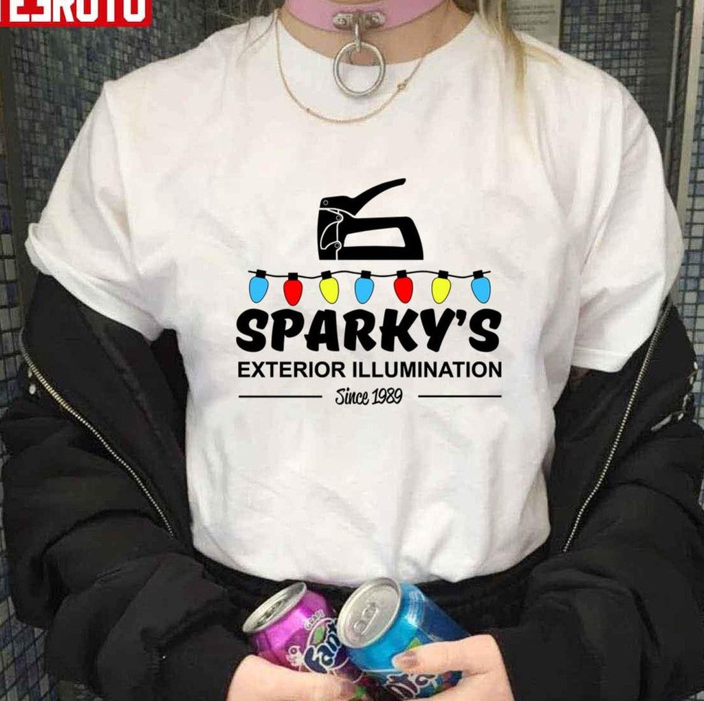 Sparky's Exterior Illumination Christmas Lights Unisex Sweatshirt