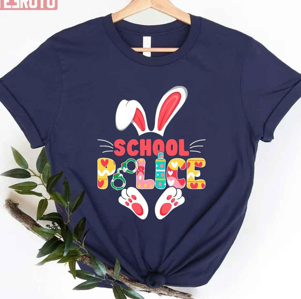 Best Bunny School Police Lover Student Teacher Easter Day Unisex T-shirt