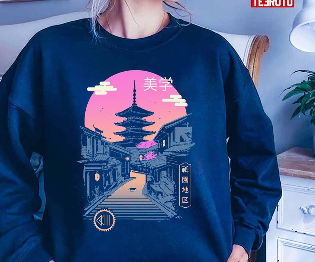 Pagoda Japanese Wave Aesthetics Unisex T-Shirt