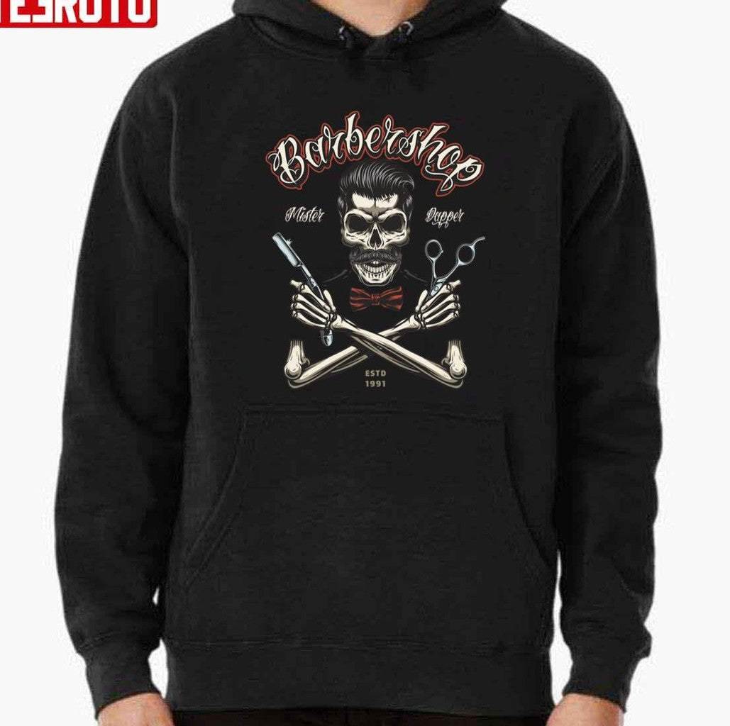 Skull Barber Shop Unisex T-Shirt