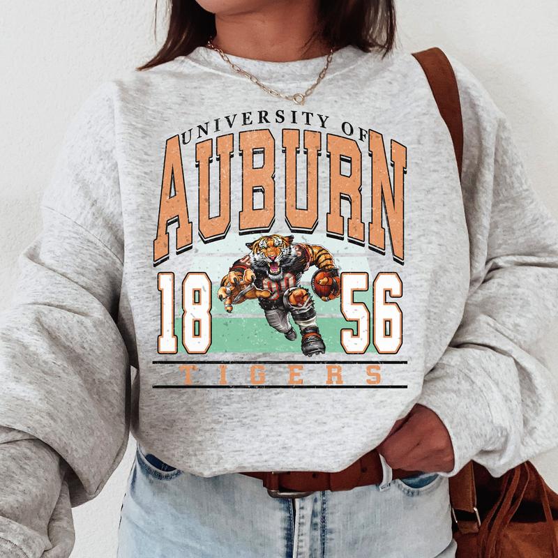 Auburn Tigers Vintage College NCAA Sweatshirt, Vintage Football Sweatshirt NCAA, Classic Sport Sweatshirt, Gifts For Football Fan Sport