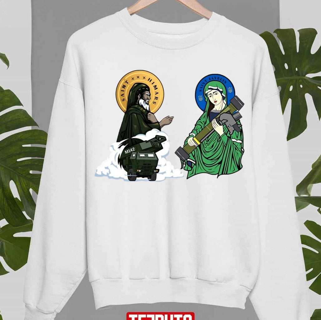 Saint Himars And Saint Javelin Ukrainian Army Best Friends Unisex Sweatshirt