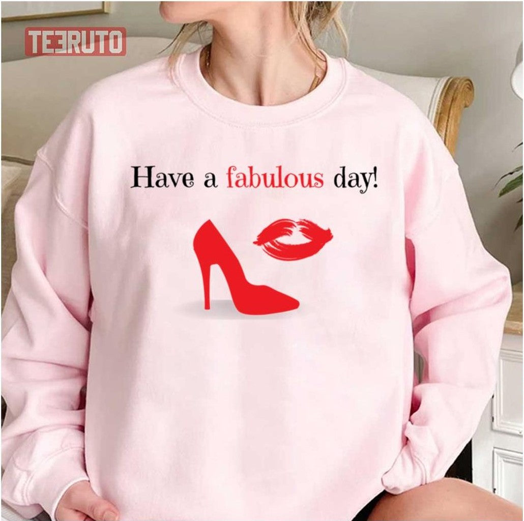 Red Black Pattern With Lips And Stiletto Heels Unisex Sweatshirt