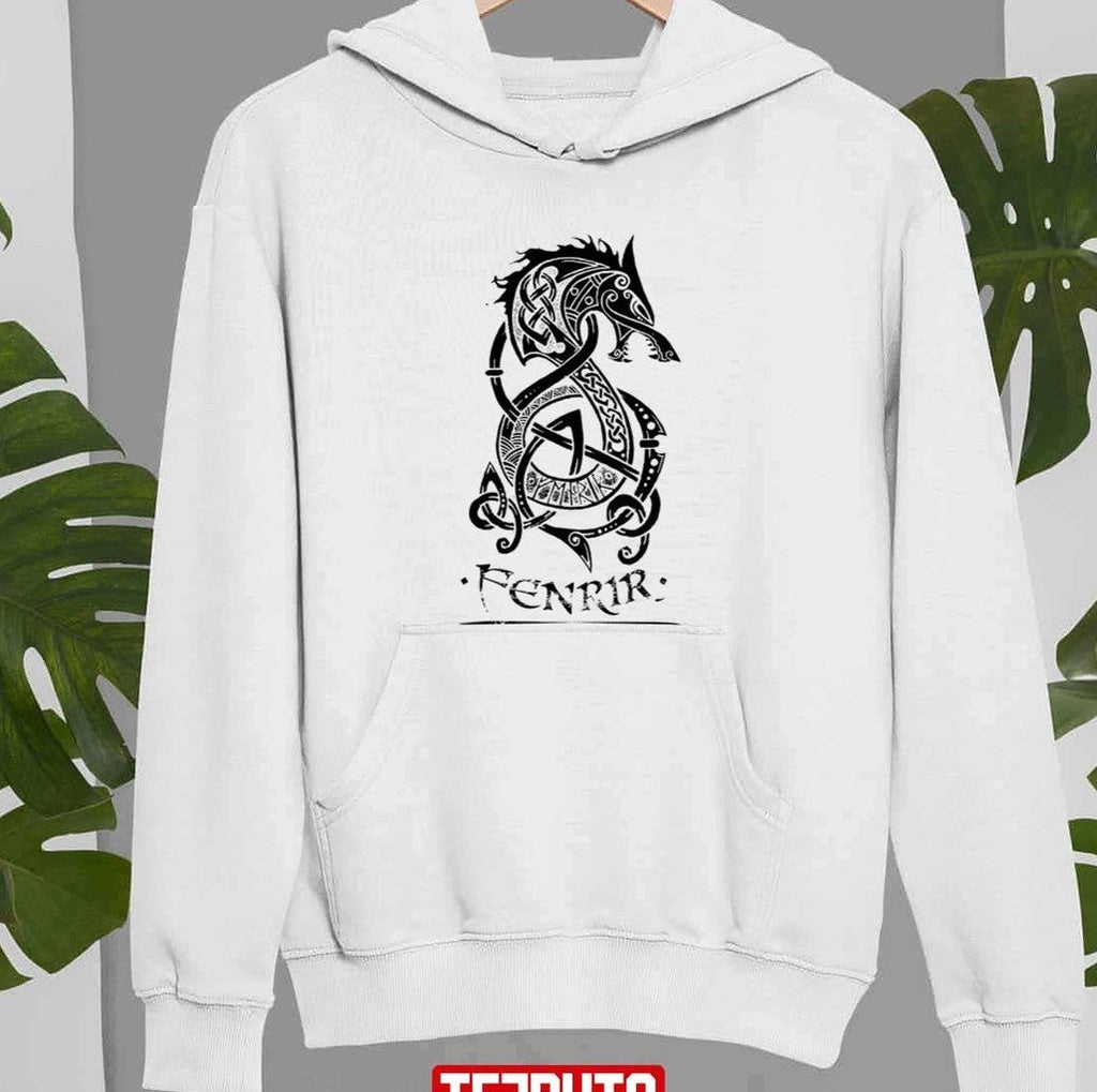 Black Fenrir Wolf Icon Unisex Sweatshirt