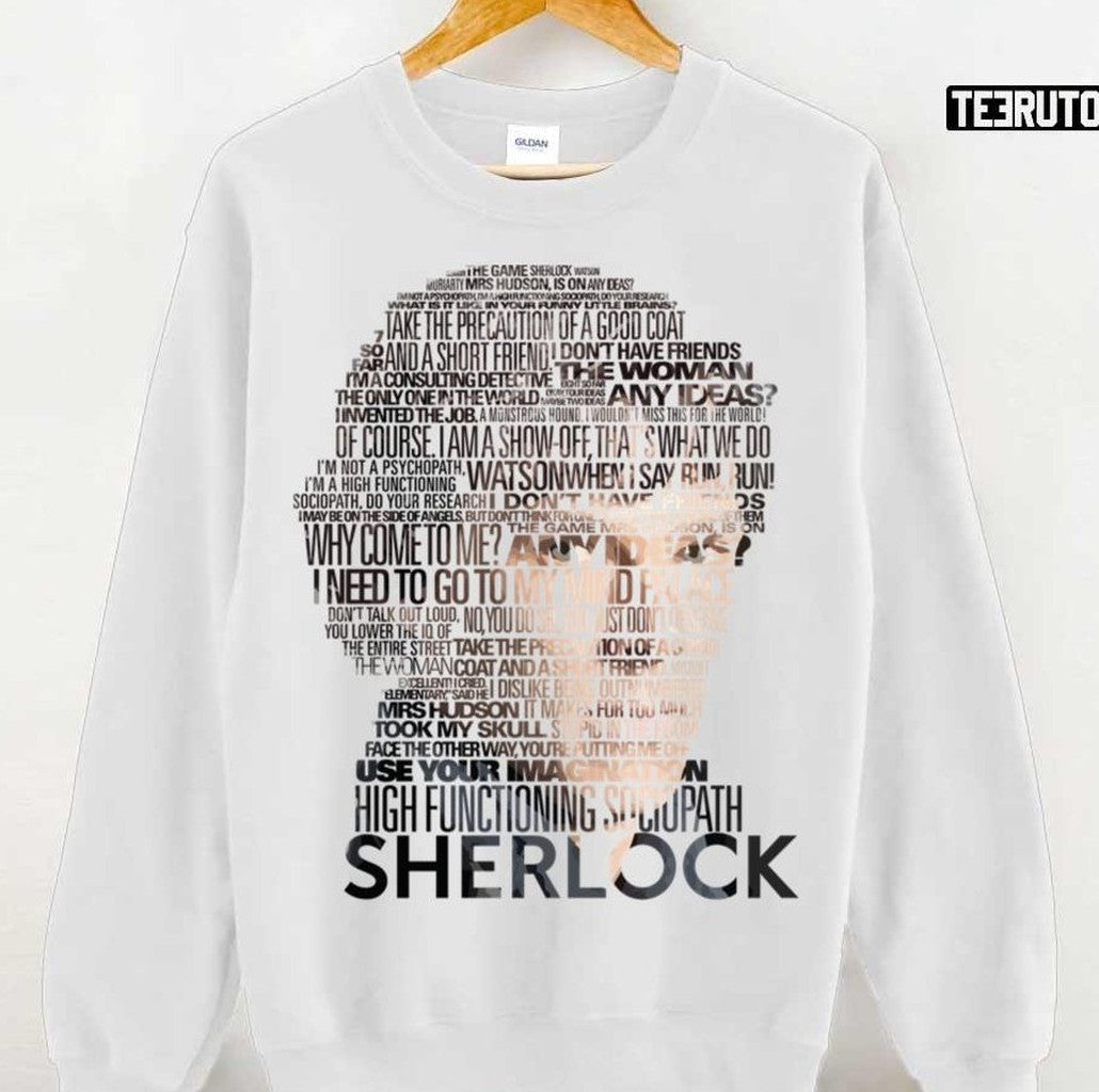 Sherlock Quotes Portrait Design Sherlock Holmes Unisex T-Shirt