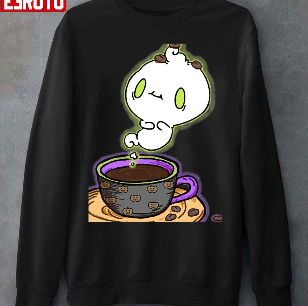 More Espresso Less Depresso Halloween Cute Ghost Unisex Sweatshirt