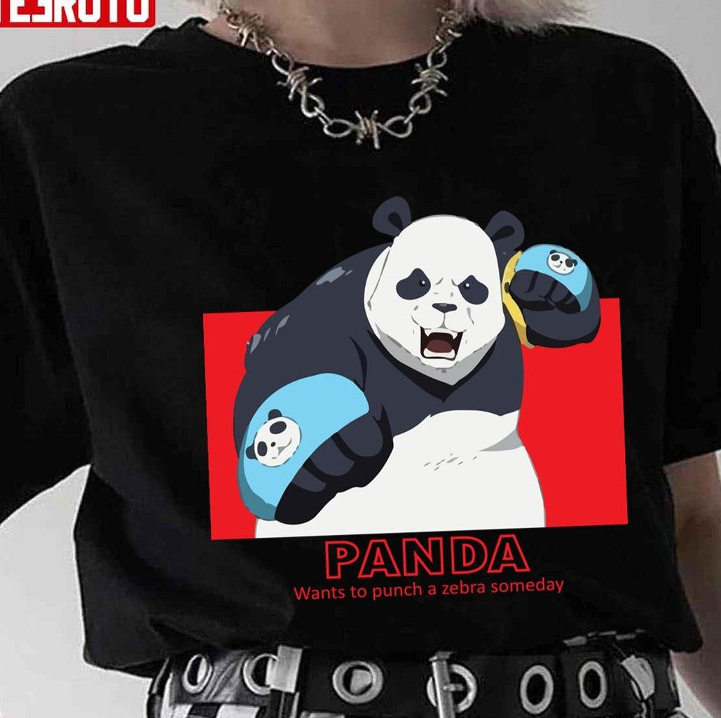 Panda Wants To Punch A Zebra Someday Jujutsu Kaisen Unisex T-Shirt