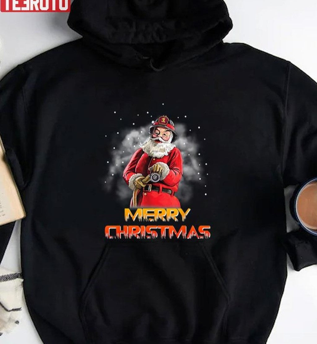 Santa Claus Fireman Firefighter Christmas Unisex Sweatshirt