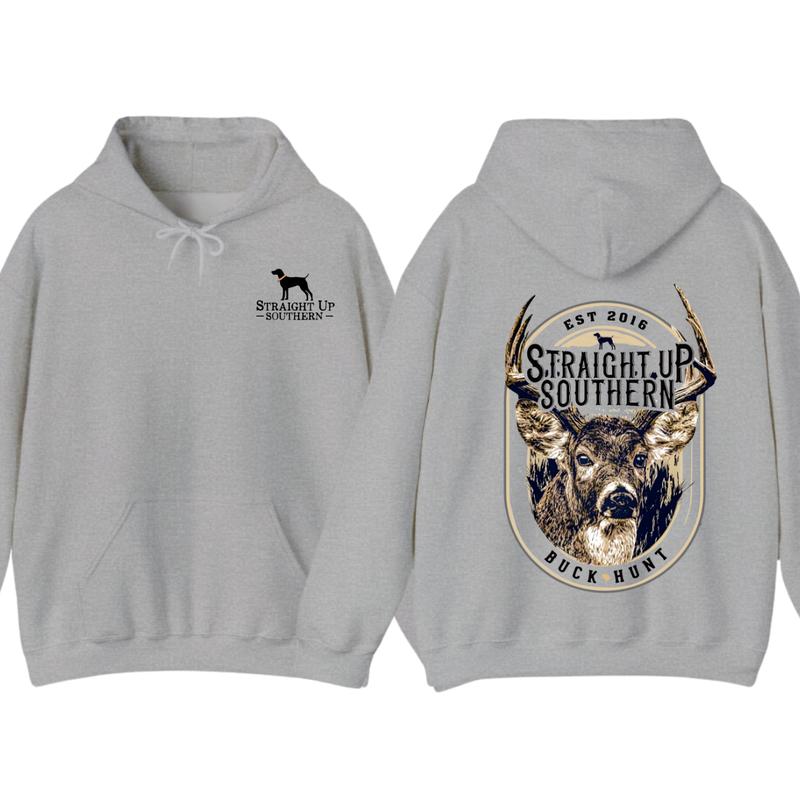 Straight Up Southern Buck Hunt Hoodie, Perfect for Every Outdoor Adventure Classic Cotton Classic Cotton Classic Cotton