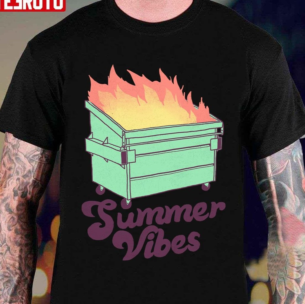Summer Vibes Fire Fire Vintage Art Unisex T-Shirt