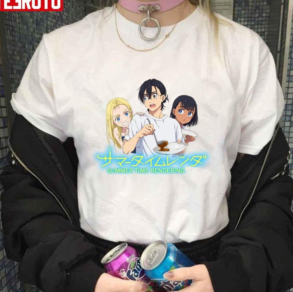 Shinpei &amp; Ushio &amp; Mio Summer Time Rendering Anime Unisex T-Shirt
