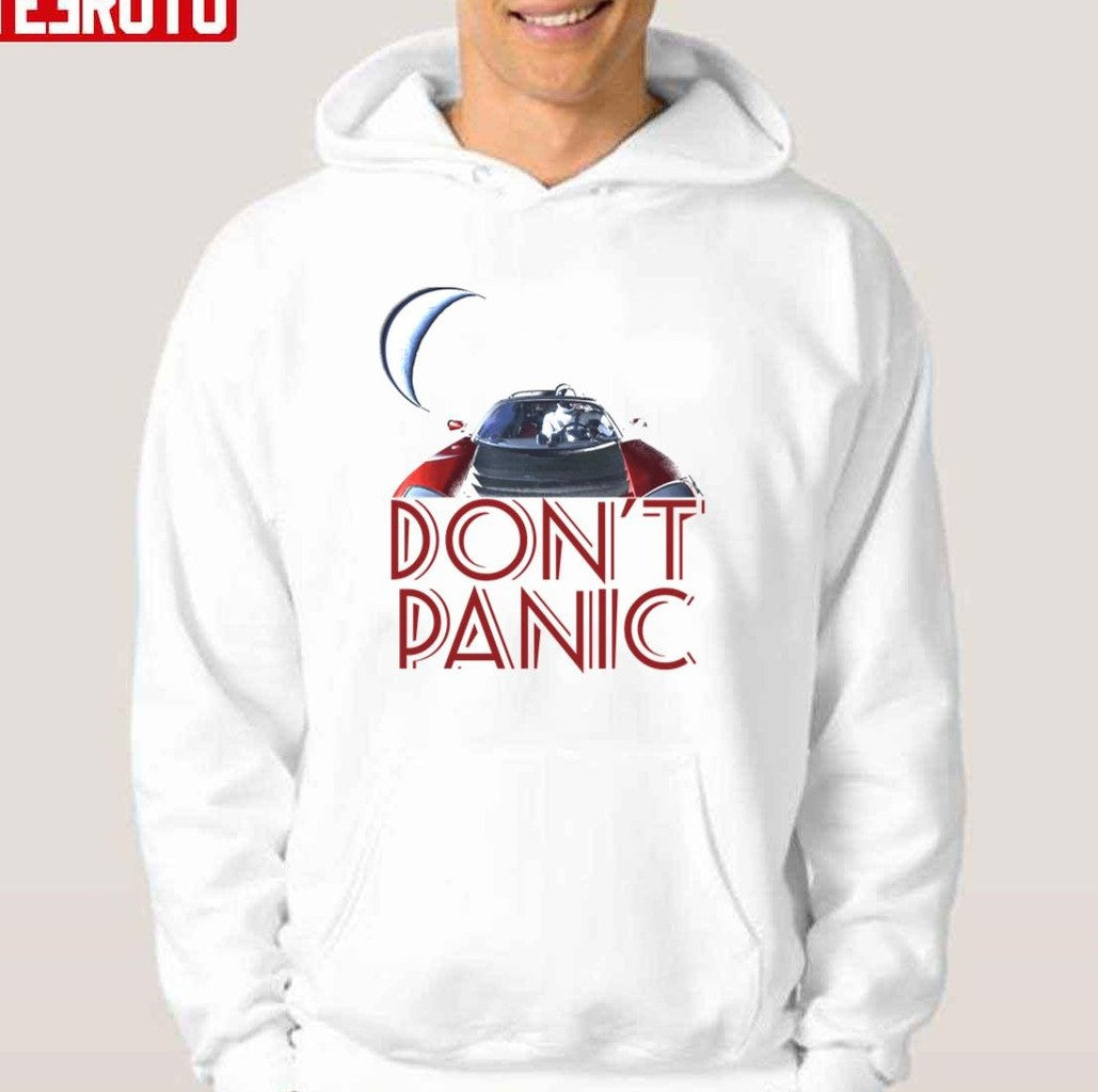 Spacex Starman Don't Panic Car In Space Unisex T-Shirt