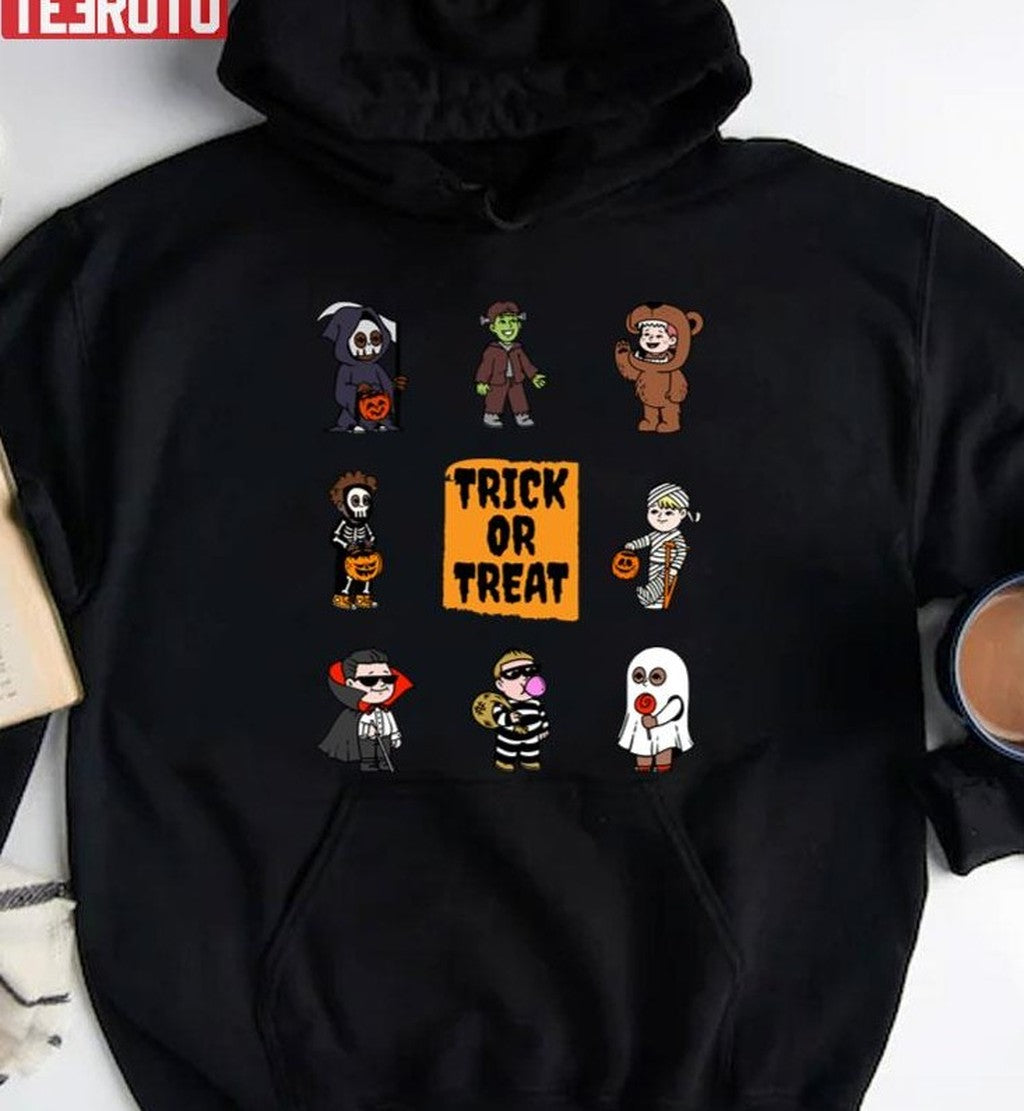 Momster Halloween Trick Or Treat Cute Chibi Horror Characters Unisex Sweatshirt
