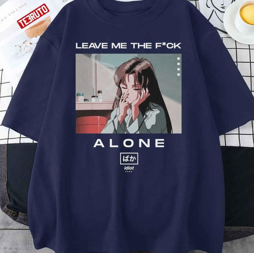 Anime Smoking Leave Me Alone 90s Unisex Sweatshirt