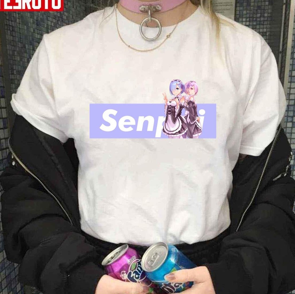 Senpai Rezero Rem And Ram Unisex T-Shirt