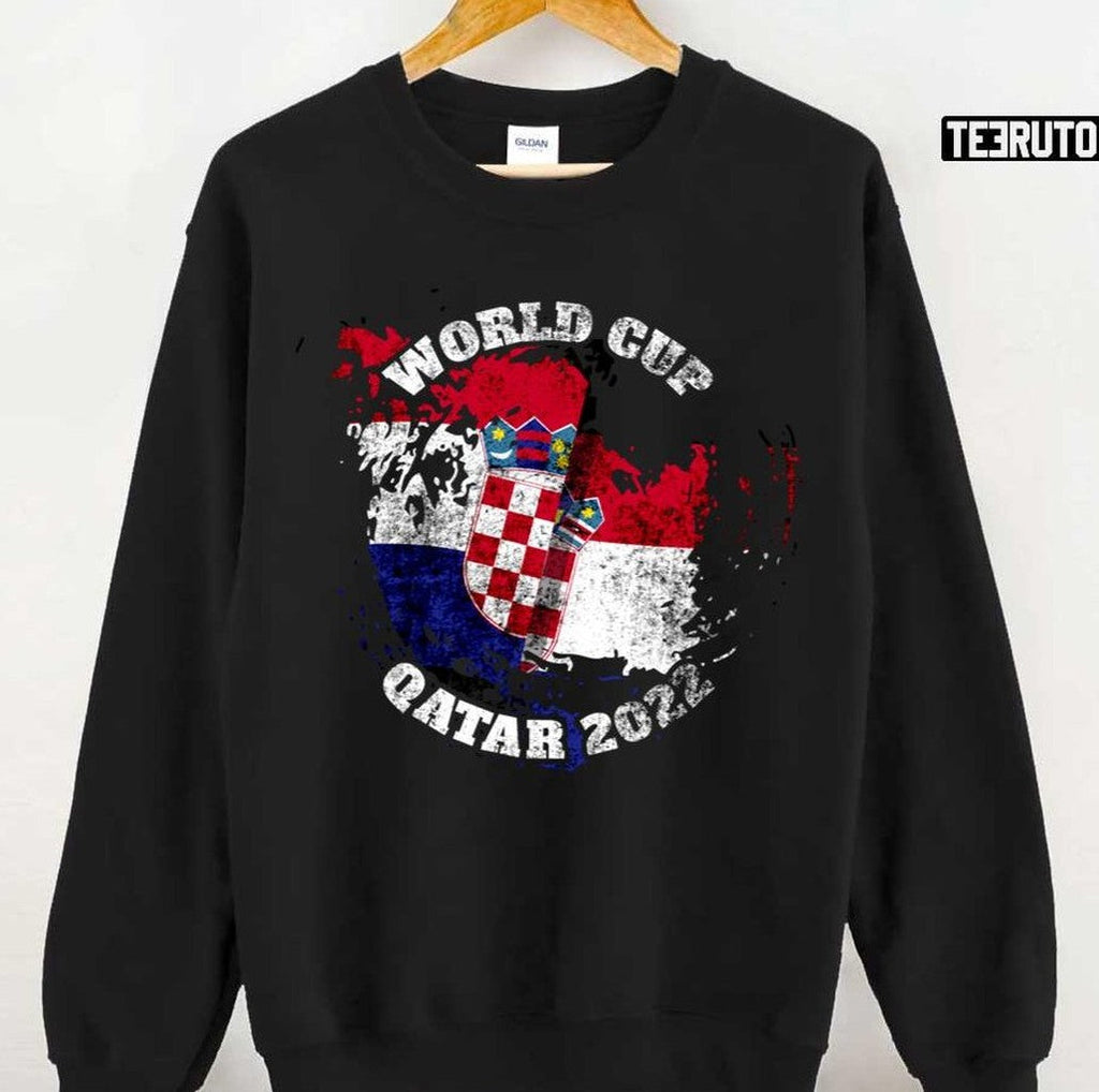 Qatar 2022 World Cup Croatia National Flag Unisex Sweatshirt