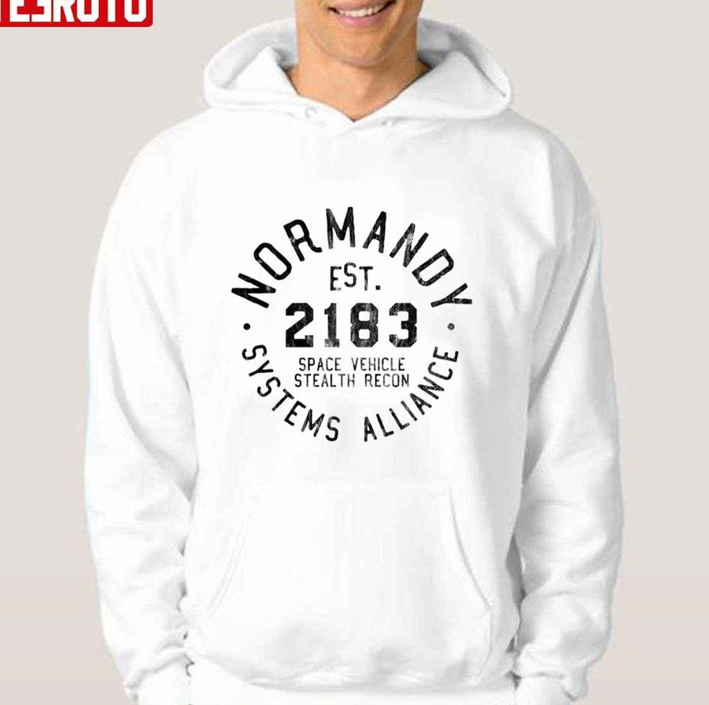 Ssv Normandy Athletic Mass Effect Athletic Style Black Print Unisex Hoodie
