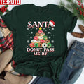 Santa Donut Pass Me By Funny Cute Christmas Tree Unisex T-Shirt