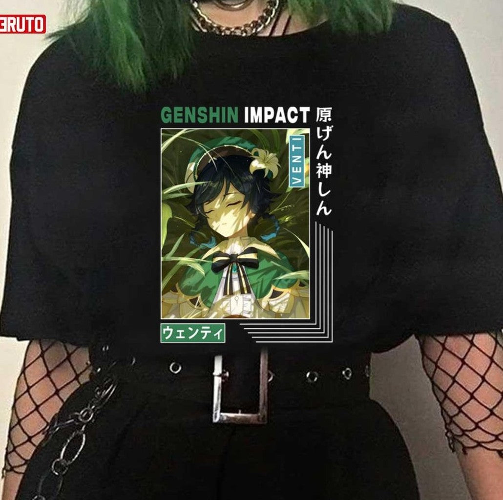 Anemo Character Sleeping Venti Genshin Impact Unisex T-Shirt