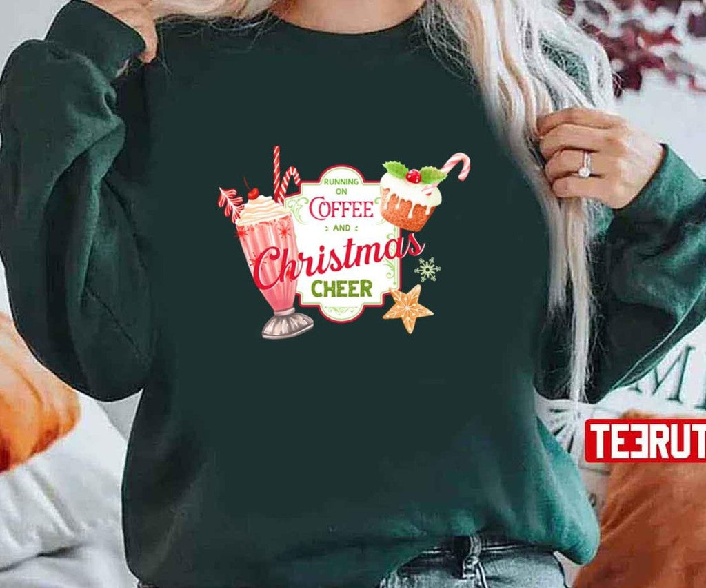 Running On Coffee And Christmas Cheer Unisex Sweatshirt