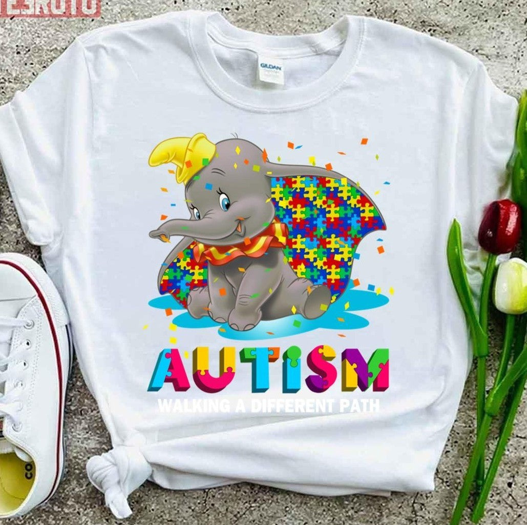 Autism Walking A Different Path Dumbo The Elephant Unisex T-Shirt