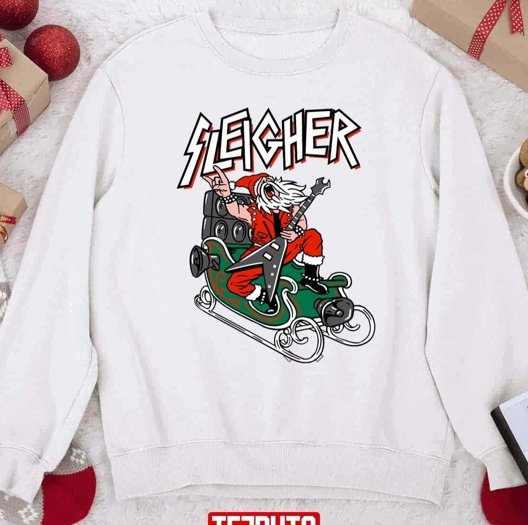 Sleigher Heavy Metal Santa Unisex Sweatshirt