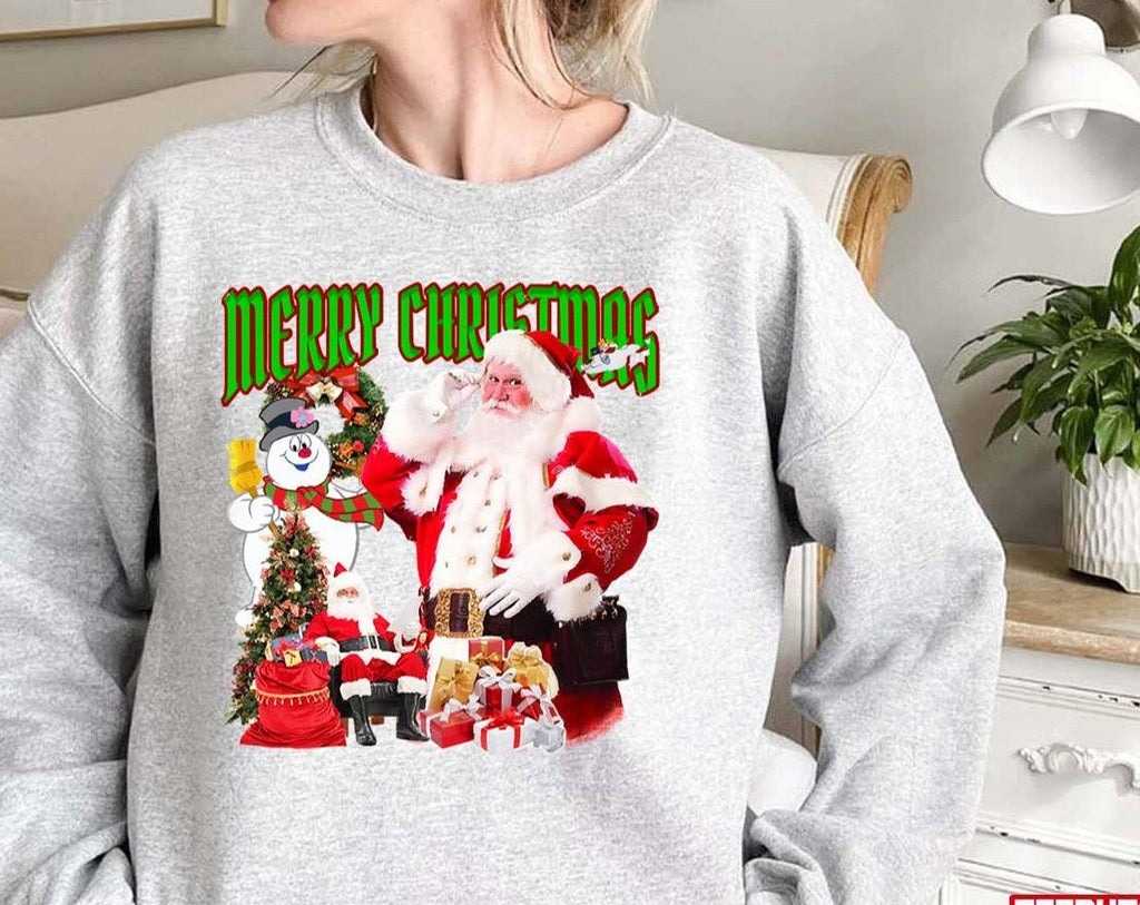 Santa Merry Christmas 90s Bootleg Unisex Sweatshirt